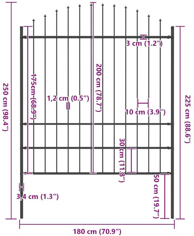 Lauko tvora su iečių viršug., juoda, (1,75-2)x1,7m, plienas