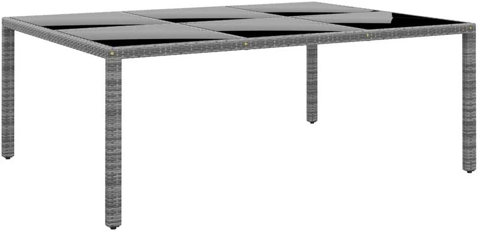 Lauko baldų komplektas Sodo valgomojo baldų komplektas, 11 dalių, pilkas, poliratanas