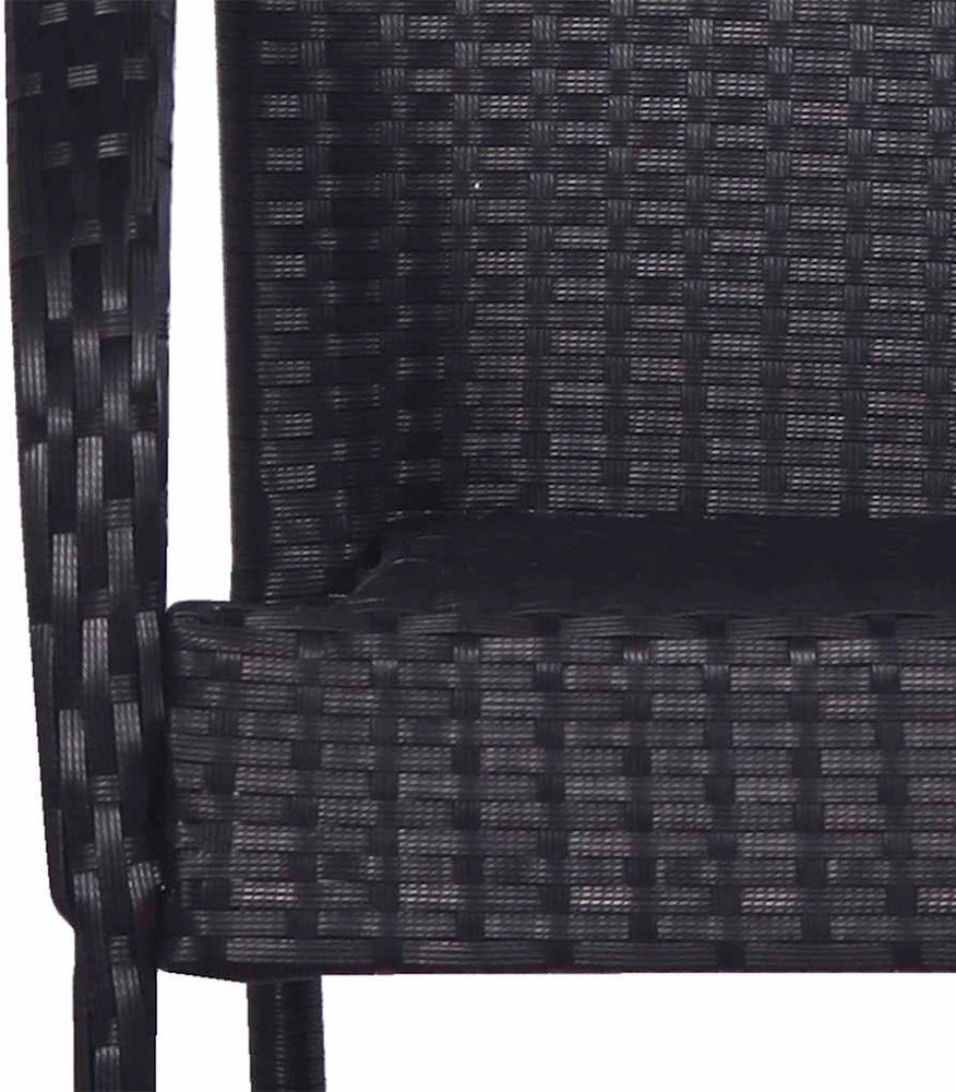 Lauko baldų komplektas Sodo valgomojo baldų komplektas, 3 dalių, juodos spalvos