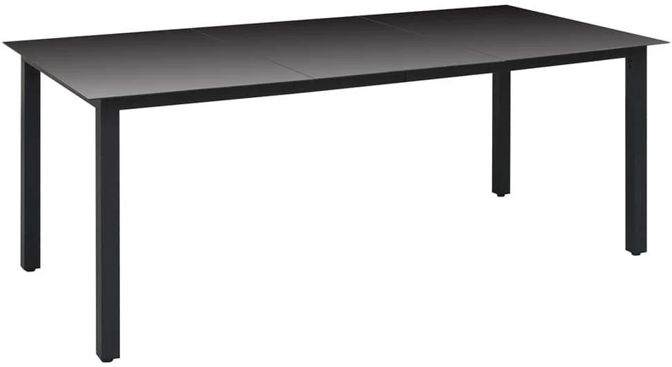 Lauko baldų komplektas Sodo valgomojo baldų komplektas, 9 dalių, juodos spalvos