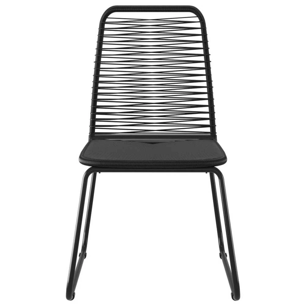 Lauko baldų komplektas Sodo valgomojo komplektas, 3 dalių, juodas, PVC ratanas