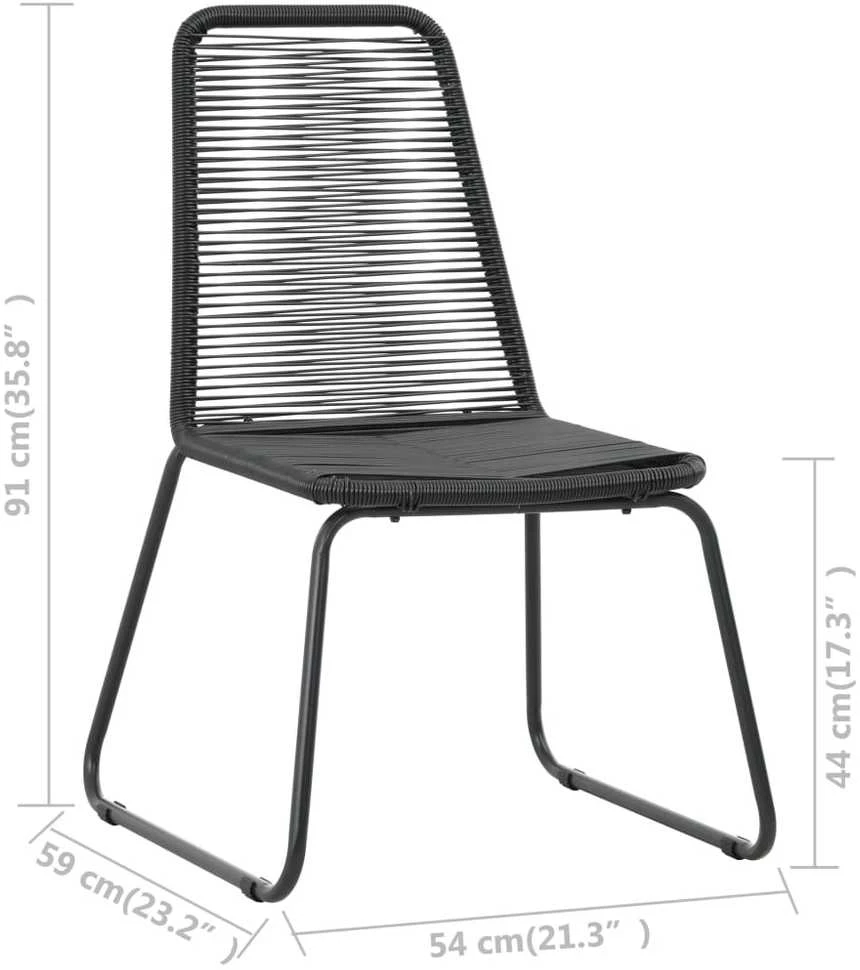 Lauko baldų komplektas Sodo valgomojo komplektas, 3 dalių, juodas, PVC ratanas