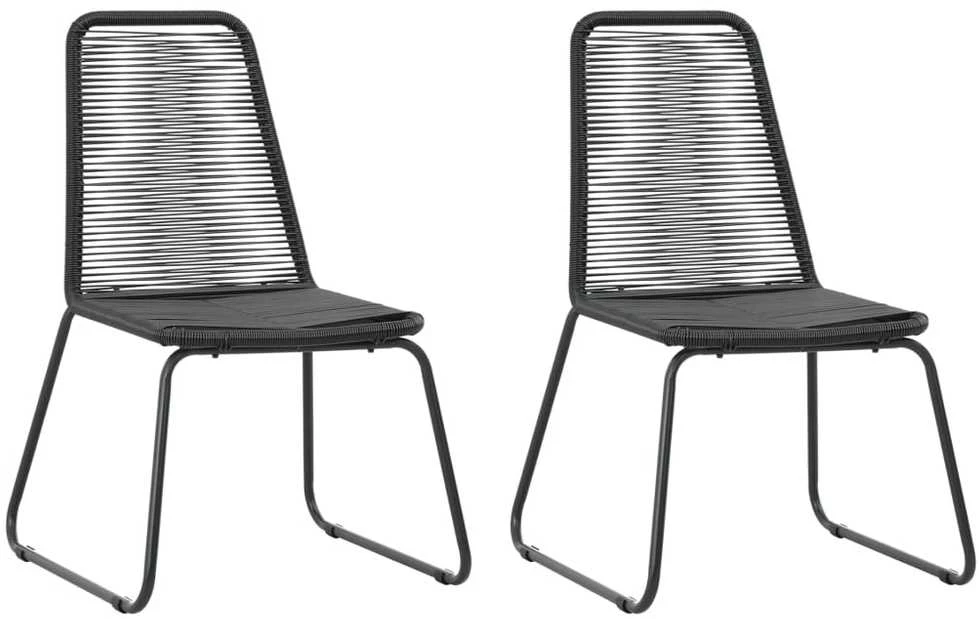 Lauko baldų komplektas Sodo valgomojo komplektas, 3 dalių, juodas, PVC ratanas