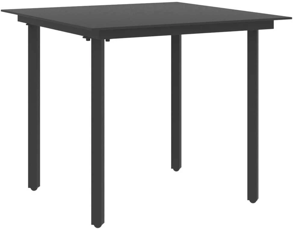 Lauko baldų komplektas Sodo valgomojo komplektas, 3 dalių, juodas, PVC ratanas