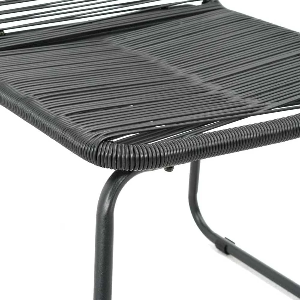 Lauko baldų komplektas Sodo valgomojo komplektas, 3 dalių, juodas, PVC ratanas