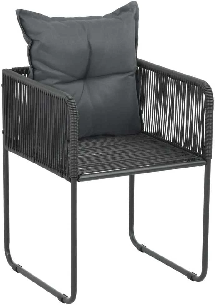 Lauko baldų komplektas Sodo valgomojo komplektas, 3 dalių, juodas/rudas, PVC ratanas