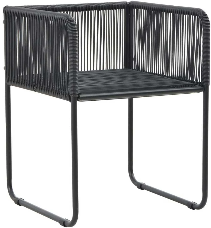 Lauko baldų komplektas Sodo valgomojo komplektas, 3 dalių, juodas/rudas, PVC ratanas