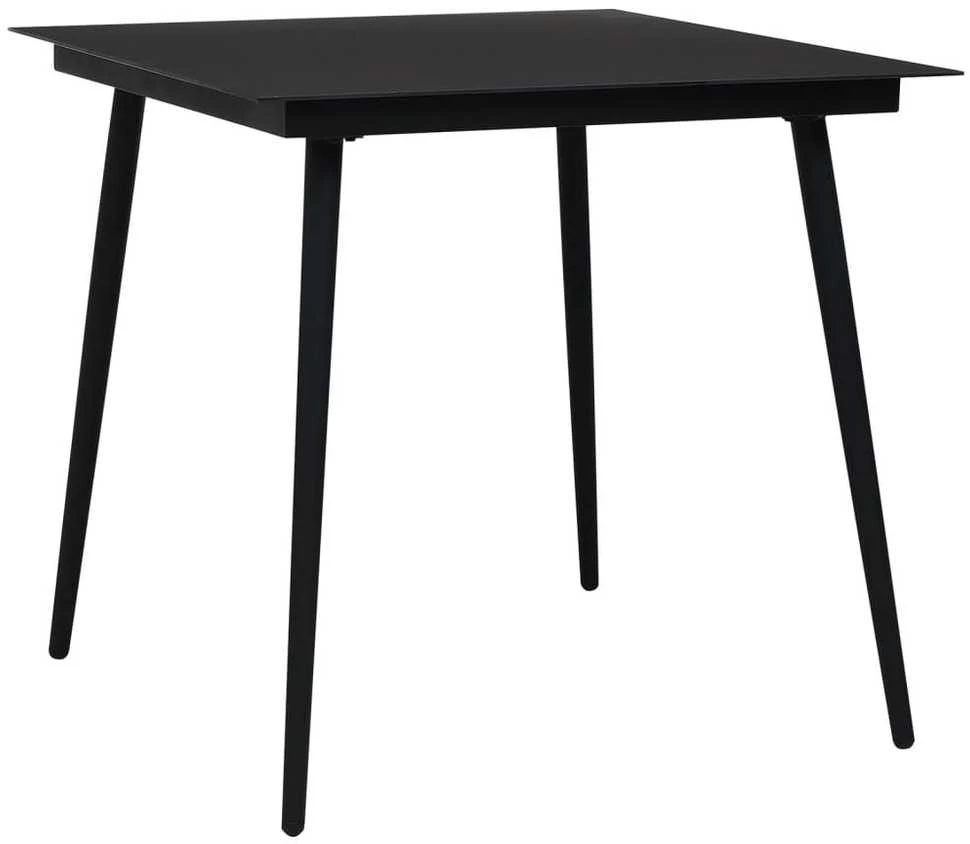Lauko baldų komplektas Sodo valgomojo komplektas, 5 dalių, juodas, PVC ratanas