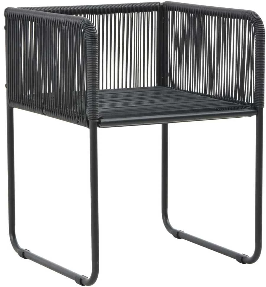 Lauko baldų komplektas Sodo valgomojo komplektas, 5 dalių, juodas/rudas, PVC ratanas
