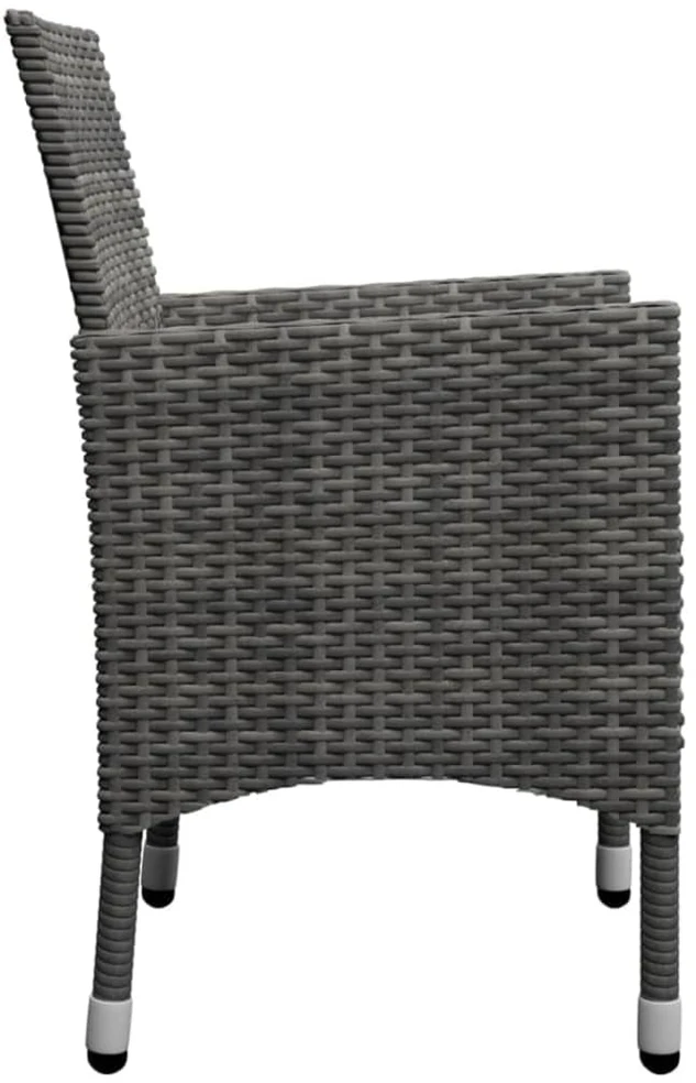 Lauko baldų komplektas Sodo valgomojo komplektas, 5 dalių, pilkas (312406+310563)