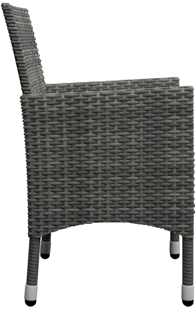 Lauko baldų komplektas Sodo valgomojo komplektas, 5 dalių, pilkas (147875+310563)