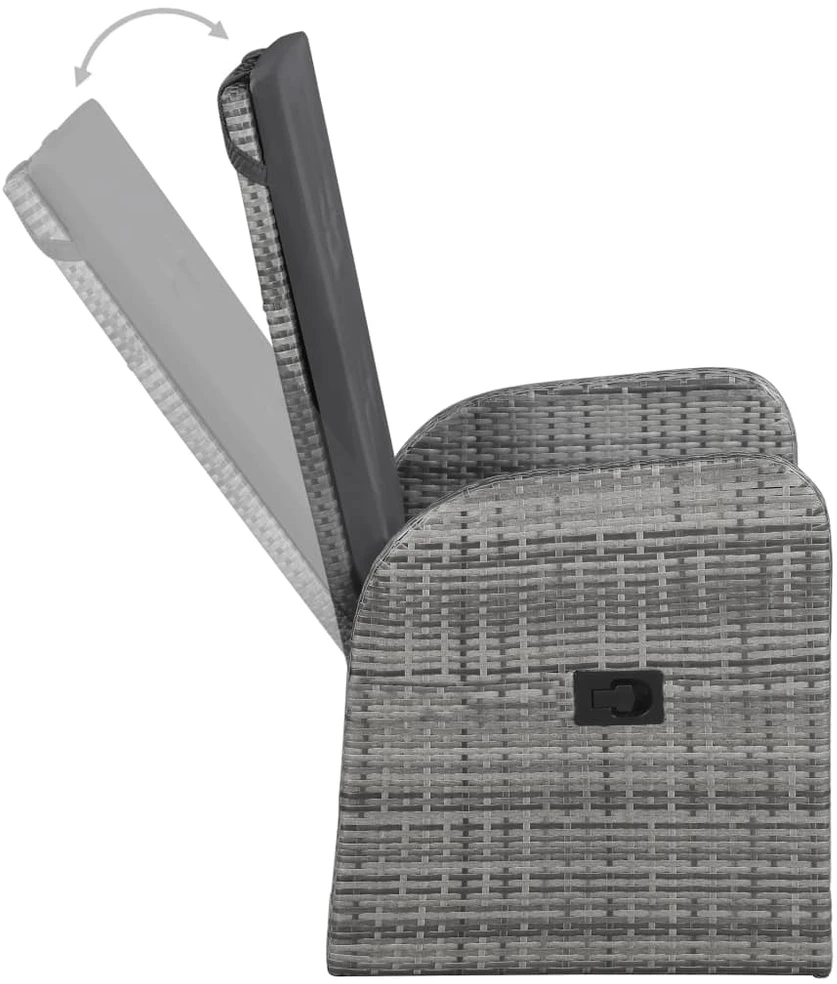 Lauko baldų komplektas Sodo valgomojo komplektas, 7 dalių, pilkas (147876+3x47676)