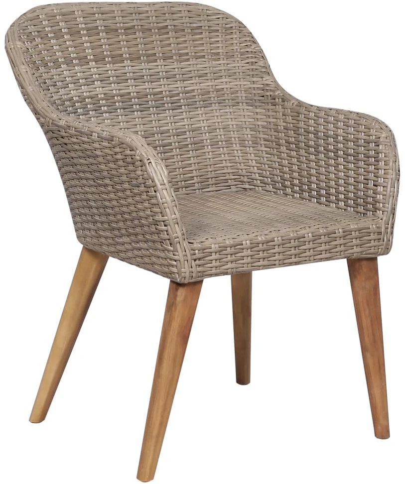 Lauko baldų komplektas Sodo valgomojo komplektas, 7 dalių, rudas (312407+3x44156)