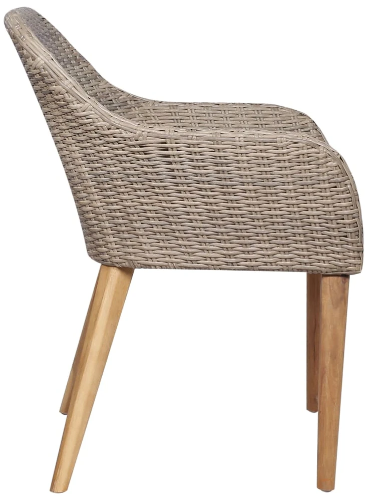 Lauko baldų komplektas Sodo valgomojo komplektas, 7 dalių, rudas (312407+3x44156)