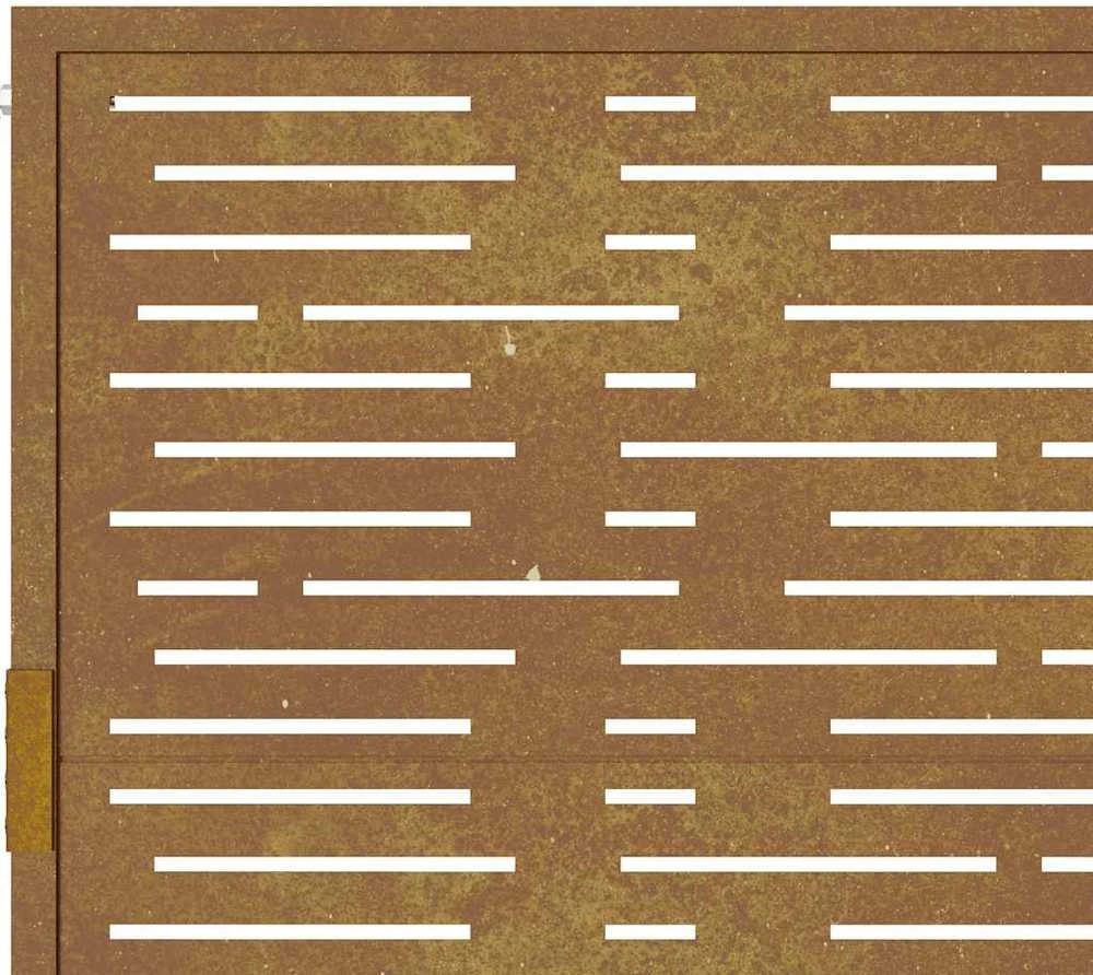 Sodo vartai, 105x155cm, corten plienas, kvadratų dizaino