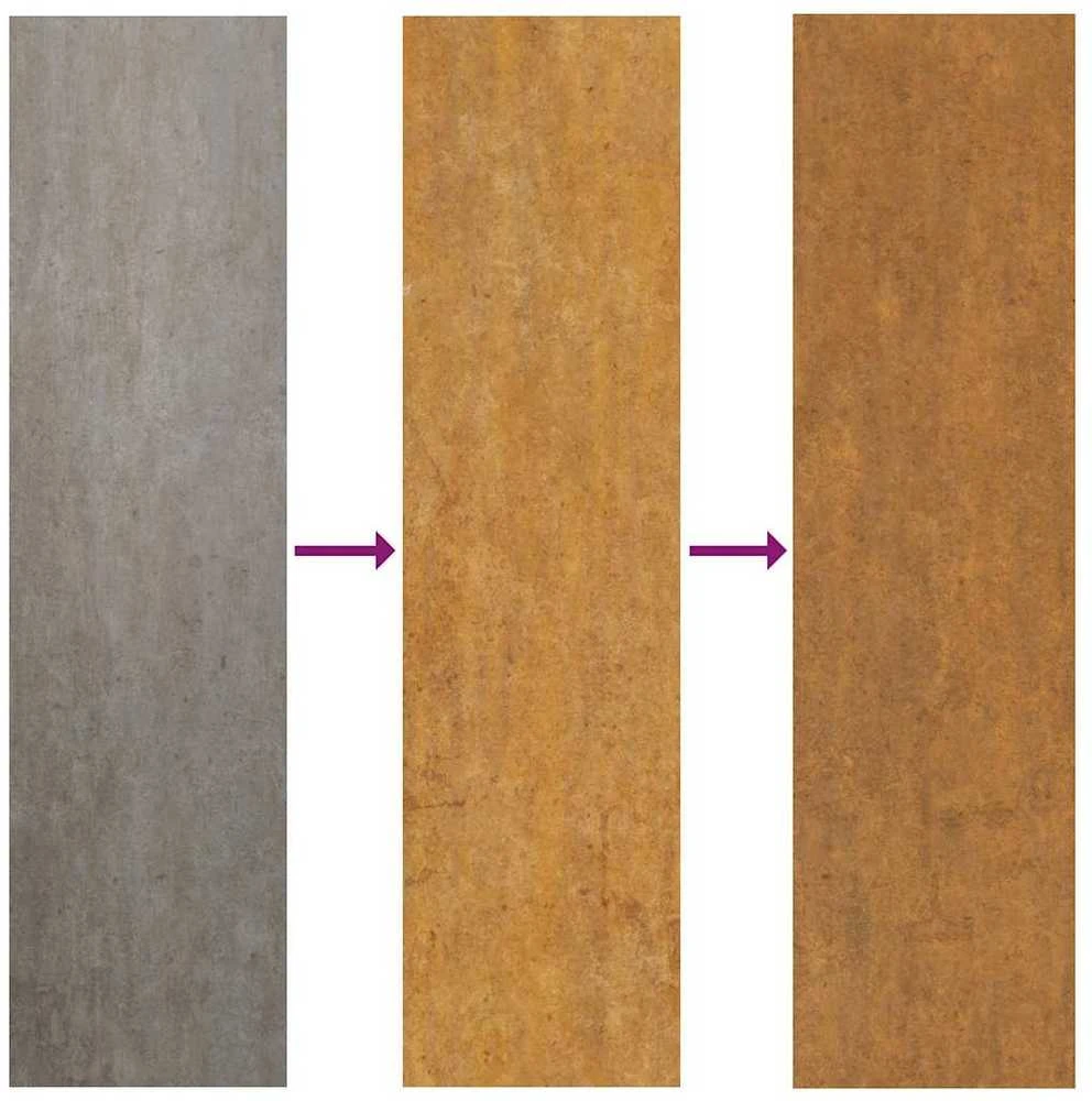 Sodo vartai, 105x155cm, corten plienas, medžio dizaino