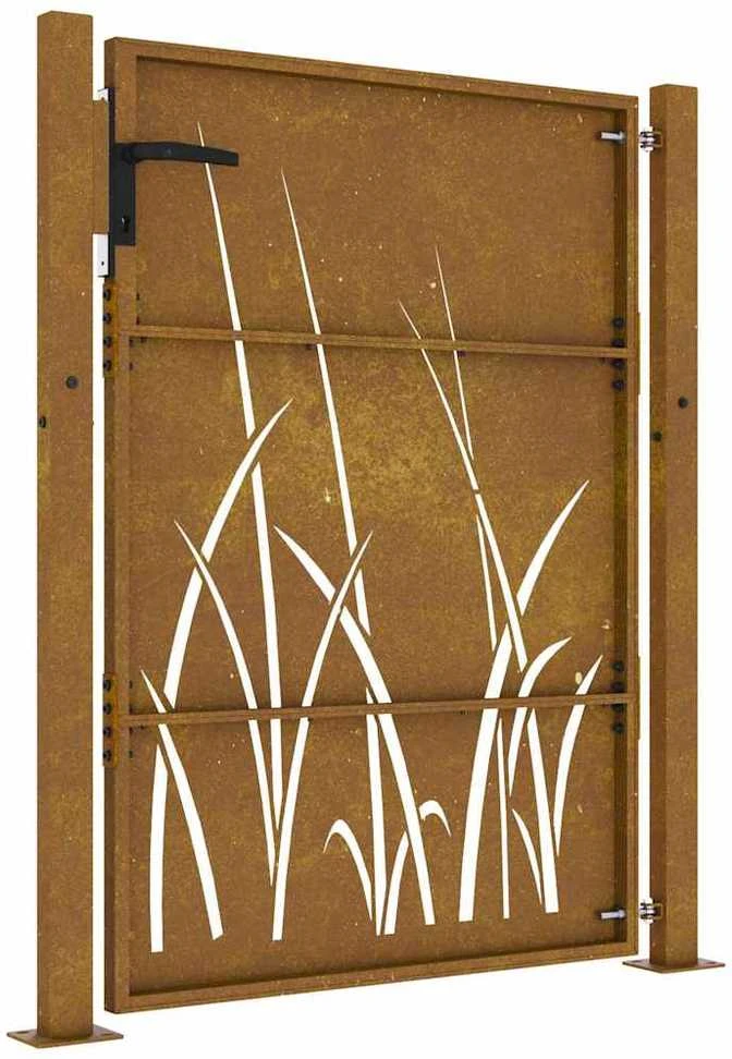 Sodo vartai, 105x155cm, corten plienas, žolės dizaino
