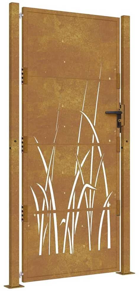 Sodo vartai, 105x205cm, corten plienas, žolės dizaino