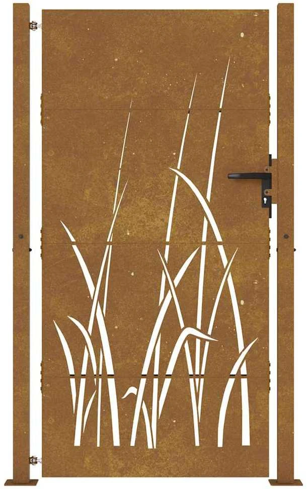 Sodo vartai, 105x205cm, corten plienas, žolės dizaino