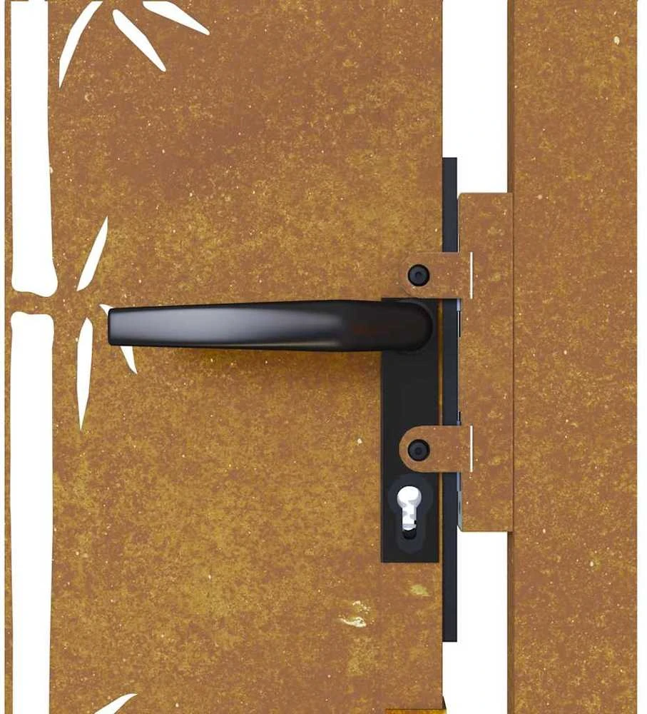 Sodo vartai, 105x180cm, corten plienas, bambuko dizaino