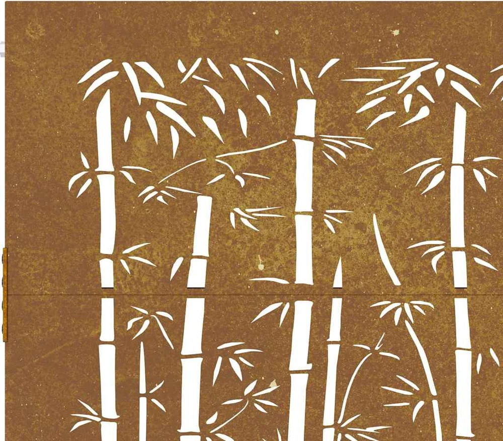 Sodo vartai, 105x180cm, corten plienas, bambuko dizaino