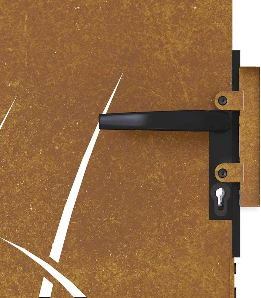 Sodo vartai, 105x80cm, corten plienas, žolės dizaino