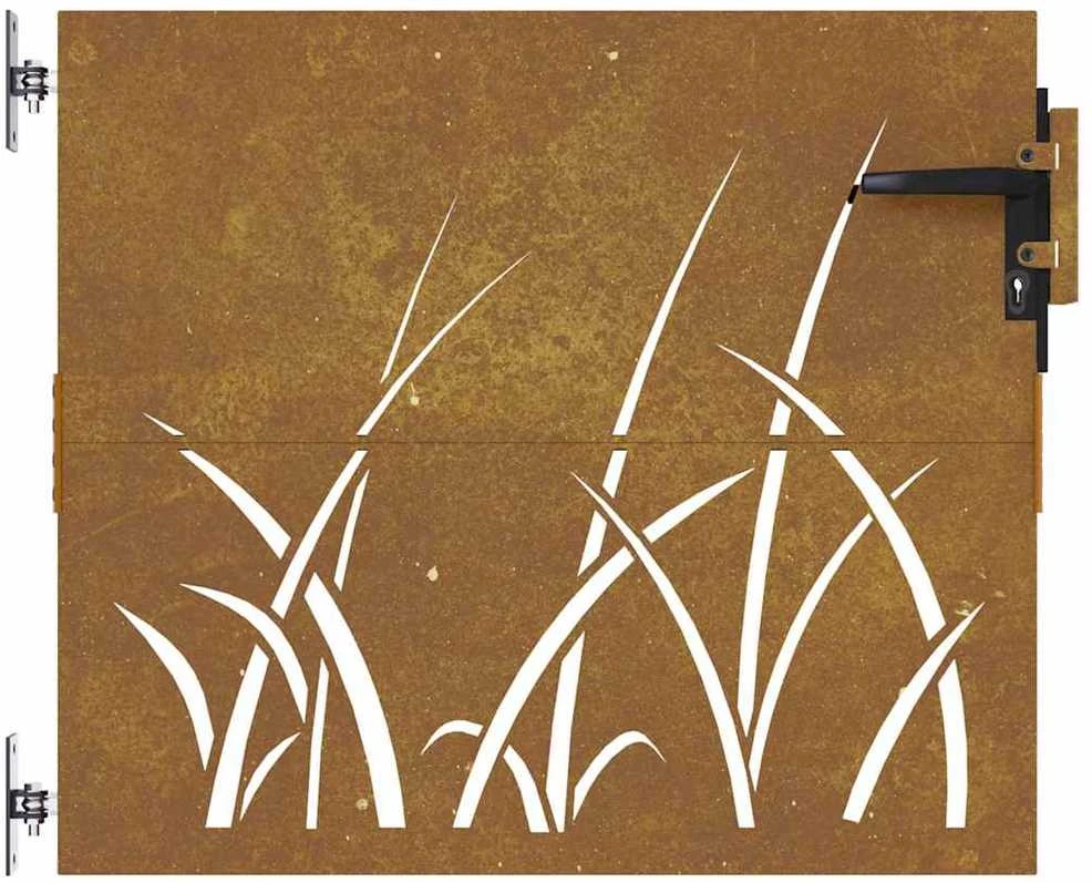 Sodo vartai, 85x100cm, corten plienas, žolės dizaino