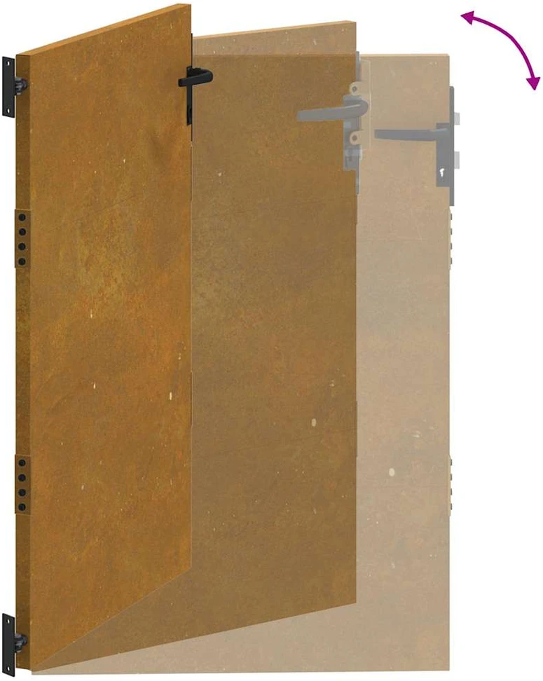 Sodo vartai, 85x125cm, corten plienas