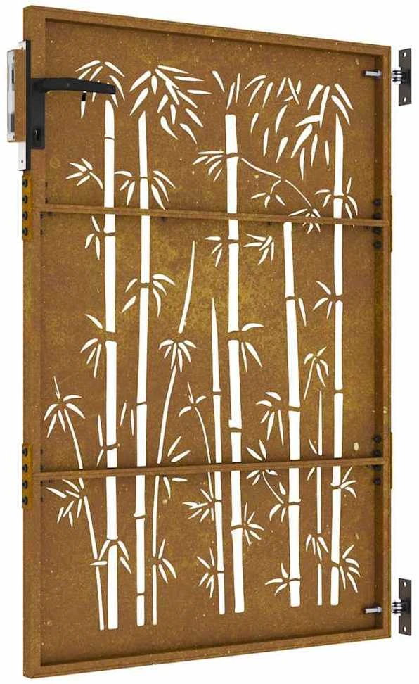 Sodo vartai, 85x150cm, corten plienas, bambuko dizaino