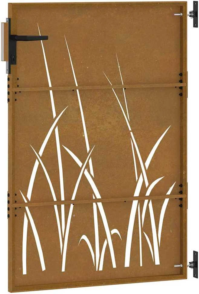 Sodo vartai, 85x150cm, corten plienas, žolės dizaino