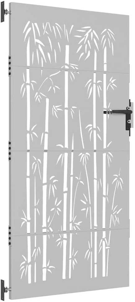 Sodo vartai, 85x200cm, corten plienas, bambuko dizaino