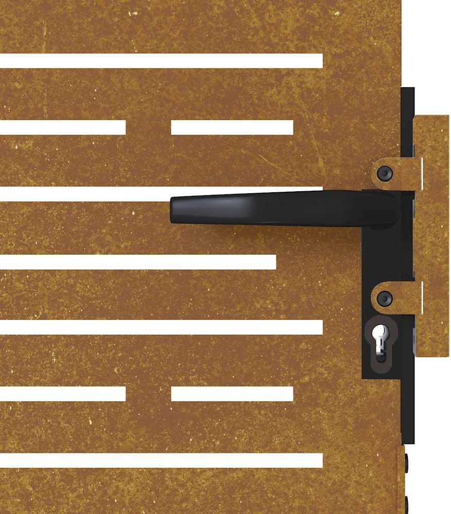 Sodo vartai, 85x200cm, corten plienas, kvadratų dizaino