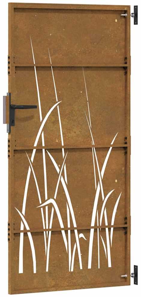 Sodo vartai, 85x200cm, corten plienas, žolės dizaino