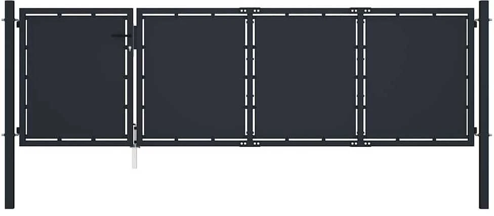 Sodo vartai, antracito spalvos, 350x100cm, plienas