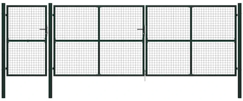 Sodo vartai, žalios spalvos, 500x150cm, plienas