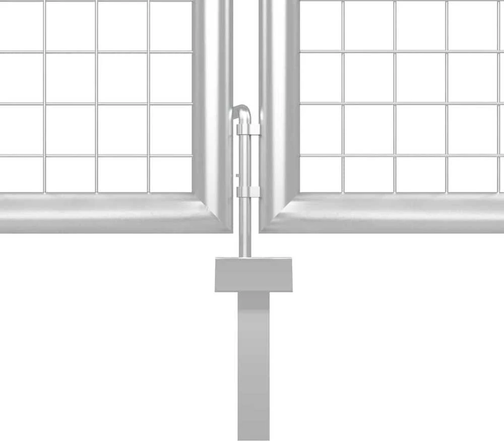 Sodo vartai, sidabrinės spalvos, 350x100cm, plienas