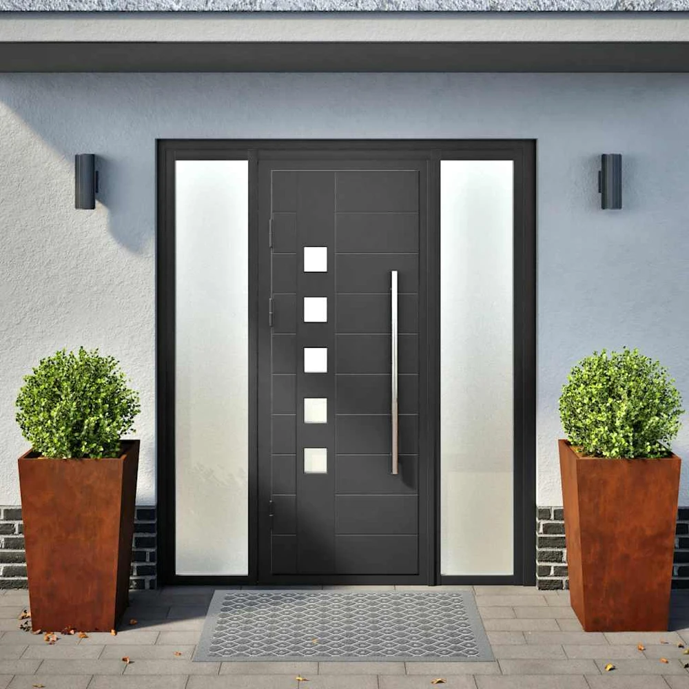 Sodo vazonai 2 vnt 45x45x75 cm oro sąlygoms atsparus plienas