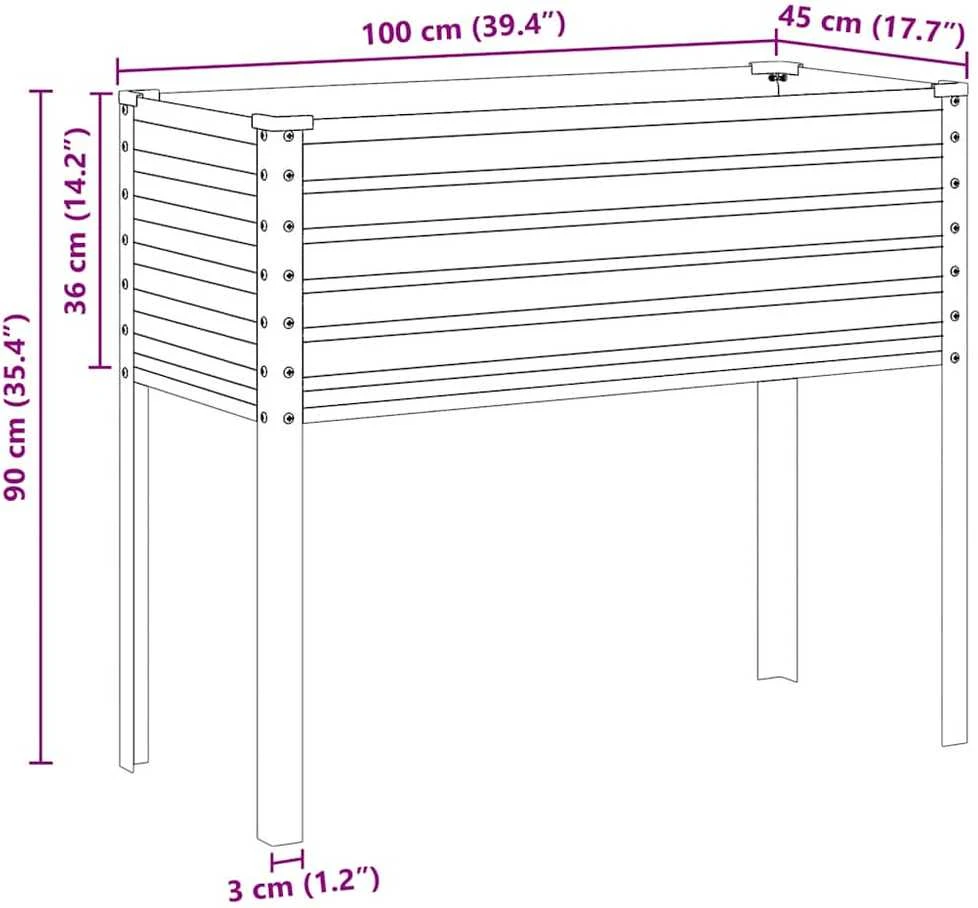 Sodo lovelis, 100x41x90cm, galvanizuotas plienas