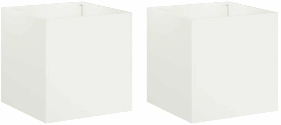 Sodo vazonas 2 vnt. Balta 45 x 45 x 45 cm