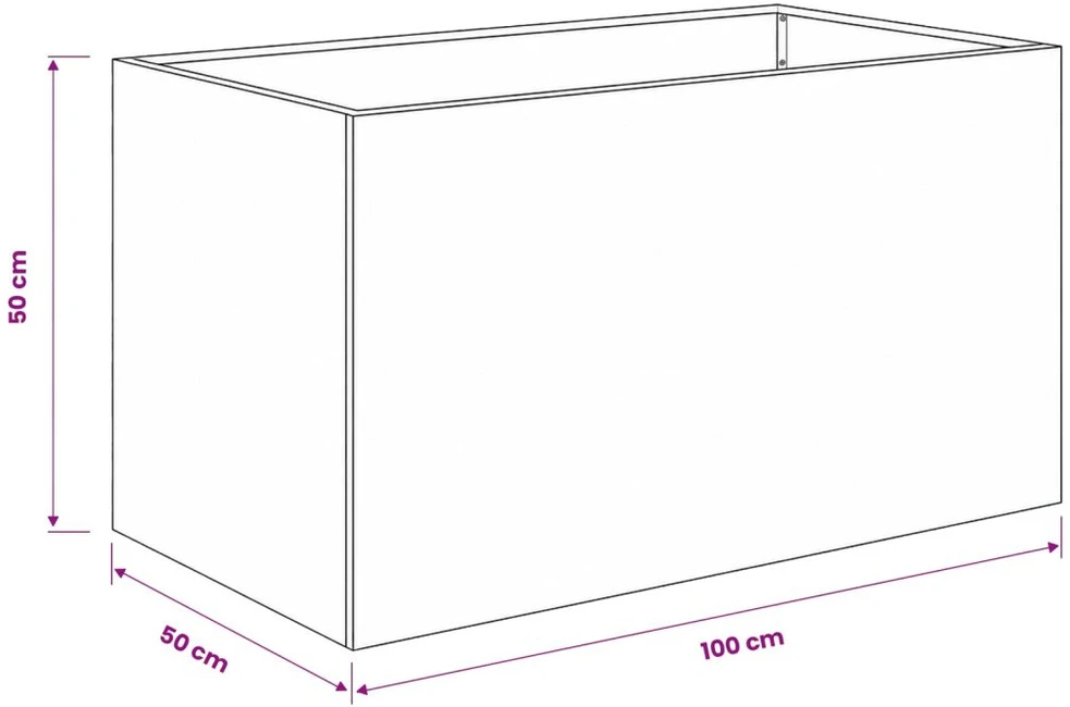 Sodo vazonas 2 vnt. Juoda 100 x 50 x 50 cm