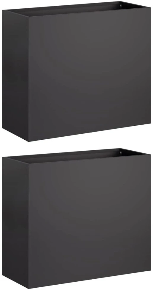 Sodo vazonas 2 vnt Juoda 50 x 20 x 40 cm