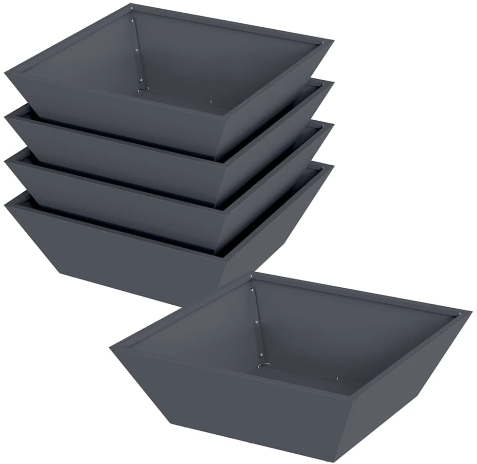 Sodo vazonas 5 vnt. Antracito 50 x 50 x 15 cm