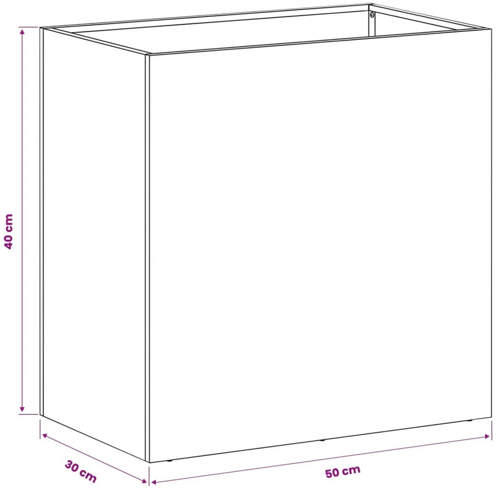 Sodo vazonas Antracito 50 x 30 x 40 cm Šaltai valcuotas plienas