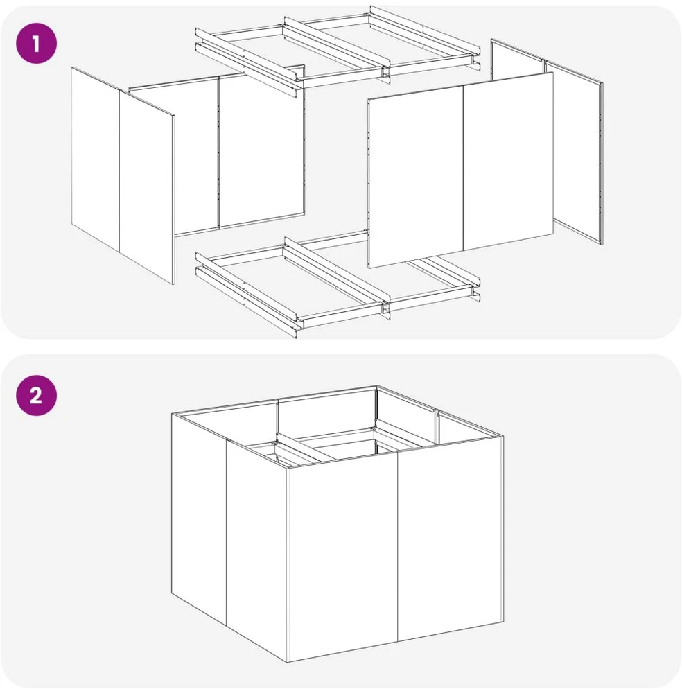 Sodo vazonas Antracito 80 x 80 x 60 cm Šaltai valcuotas plienas