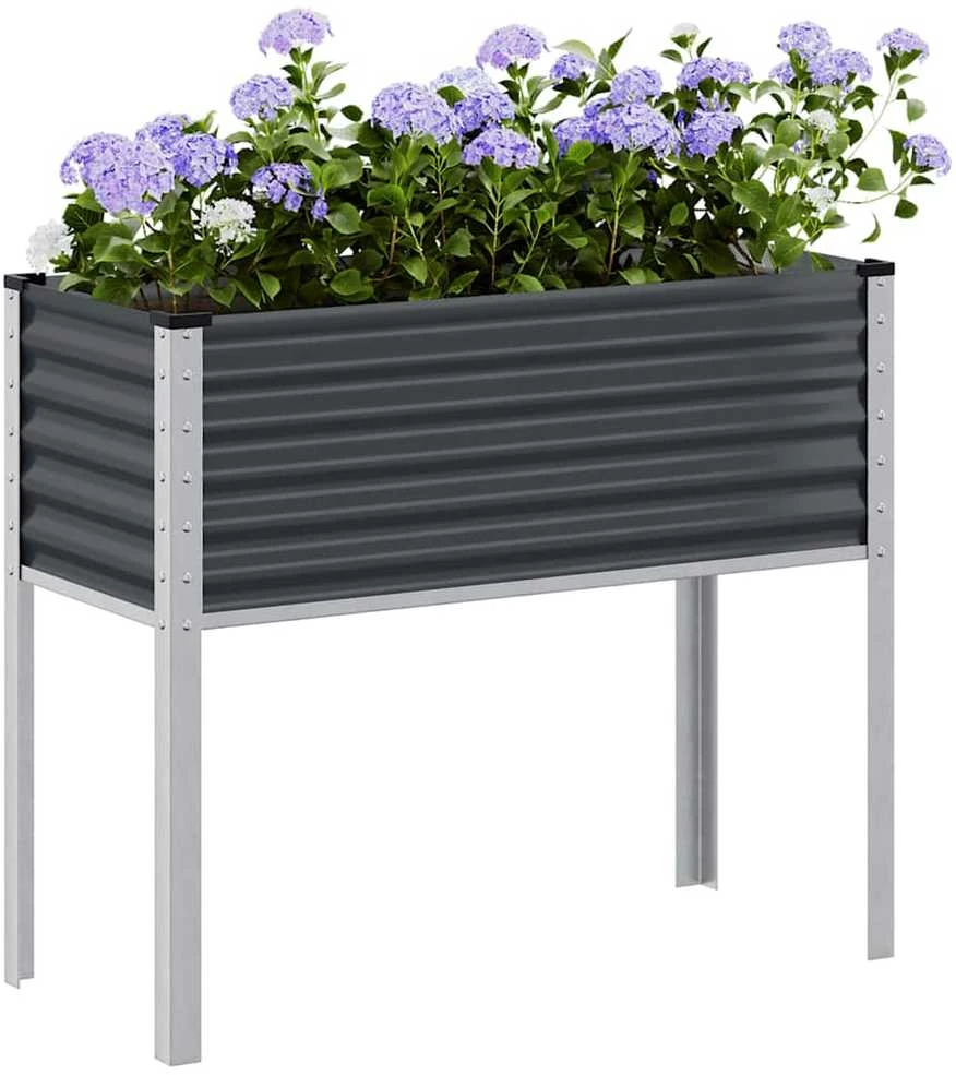 Sodo lovelis, antracito spalvos, 100x41x90cm, plienas