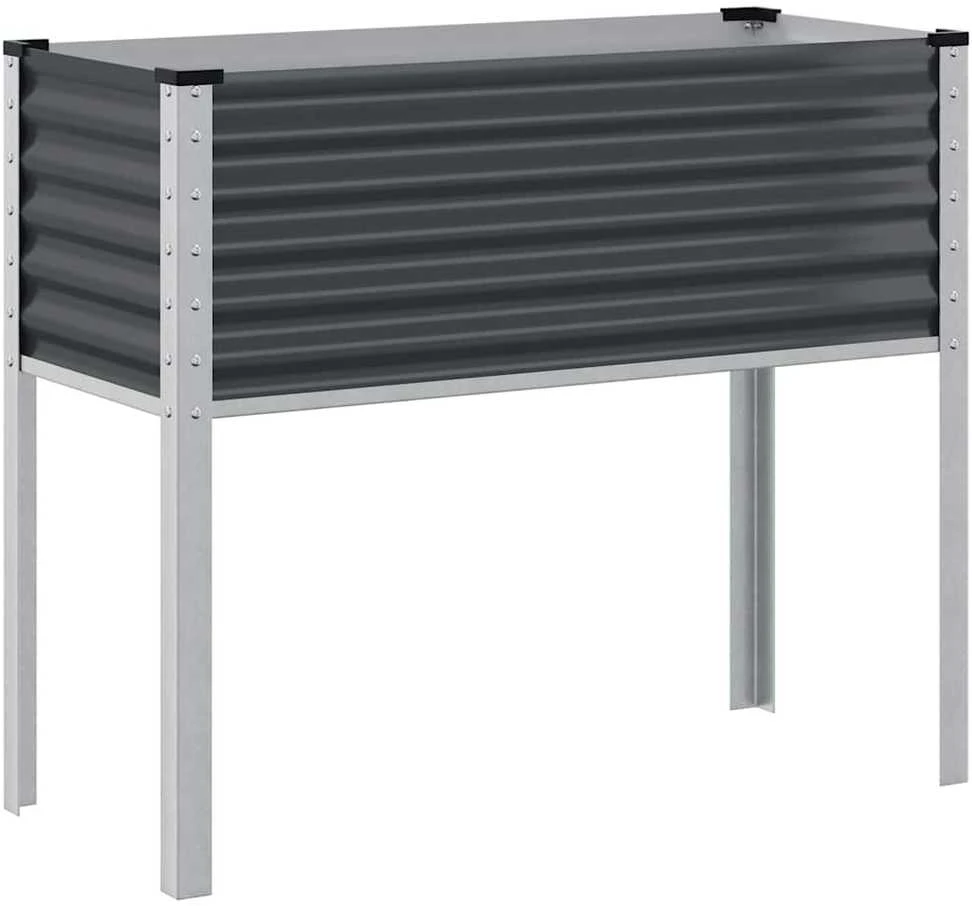 Sodo lovelis, antracito spalvos, 100x41x90cm, plienas