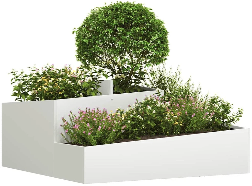 Sodo vazonas Balta 100 x 100 x 50 cm Šaltai valcuotas plienas
