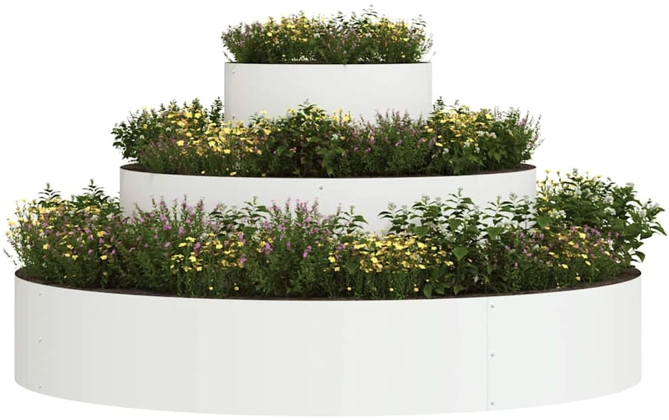 Sodo vazonas Balta 120 x 120 x 20 cm Šaltai valcuotas plienas
