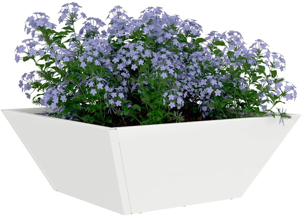 Sodo vazonas Balta 40 x 40 x 15 cm Šaltai valcuotas plienas