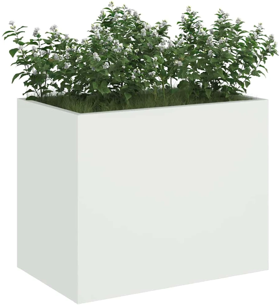 Sodo vazonas Balta 50 x 32 x 40 cm Šaltai valcuotas plienas